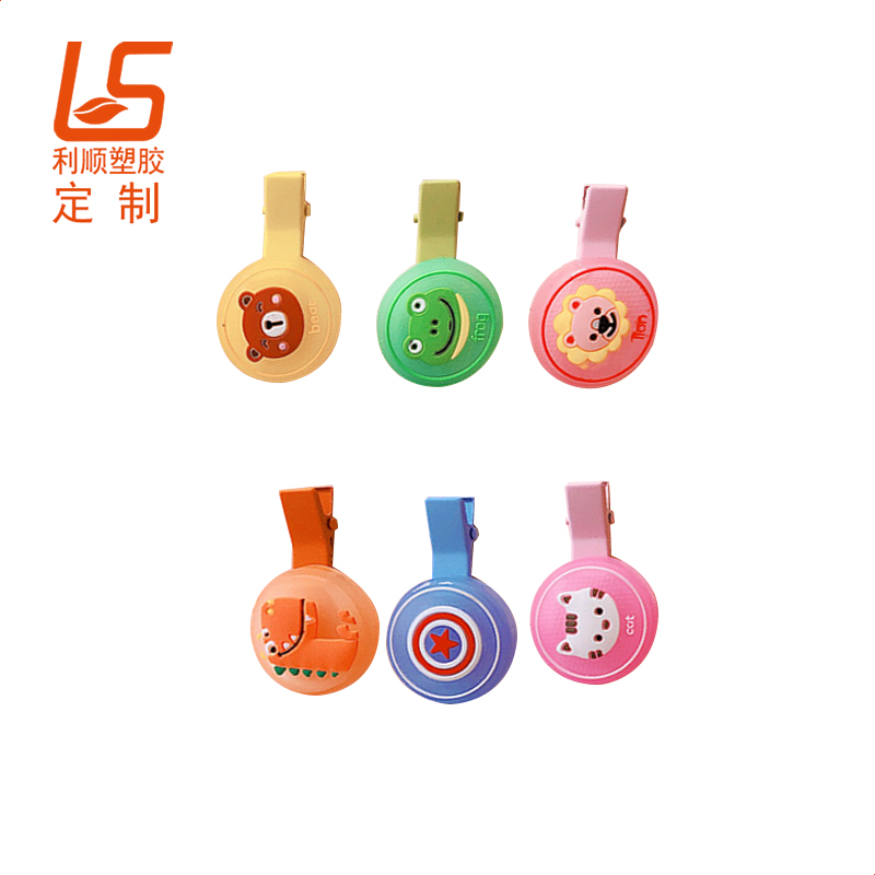 定制PVC軟膠驅蚊發夾 滴膠驅蚊鴨嘴發夾